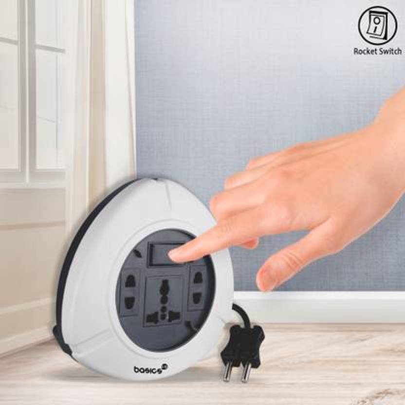 Basics IND Orbit 2 Pin 3 Socket Extension Boards (Multicolor, 5 m)