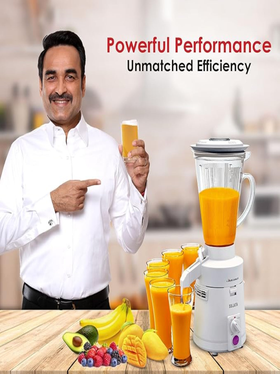 Sujata Megamix 900 Watts Mixer Blender | 22000 Rotations Per Min | 90 Minutes Continuous Running | Versatile Jar 1750 ml