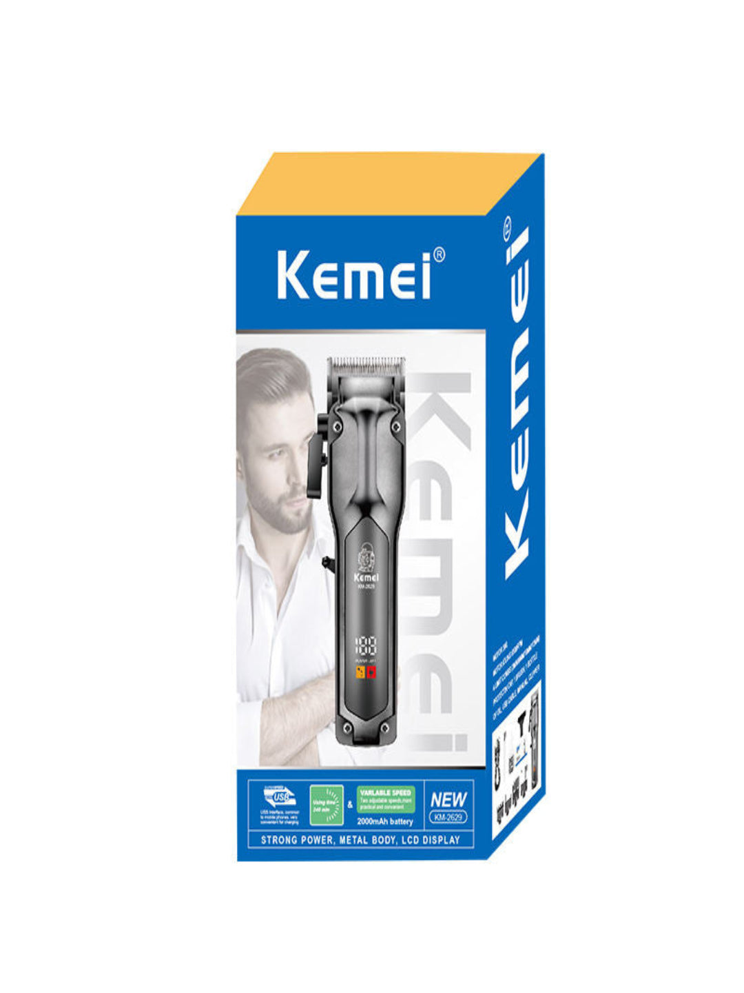 KM2629 New Design Cordless Hair Trimmer Digital Display