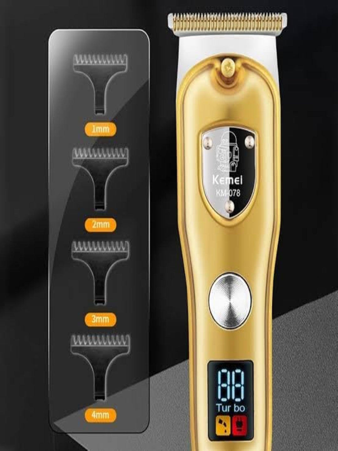 KM078 Professional Hair Shaver Clipper Trimmer Gold