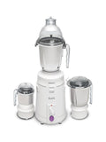Sujata Dynamix Mixer Grinder|900 Watts Double Ball Bearing Motor|22000 RPM|Non-Stop 90 Mins Running|3 Food Grade Steel Jars including 1500ml Multipurpose, 1000ml Grinder, 500ml Chutney Jar| (White)