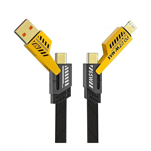 Basics IND 4-in-1 Cable 1 m 1 × USB-A to USB-C Fast Charging Cable  (Compatible with Charging Phones, 1 × USB&A To USB&C Fast Charging Cable)