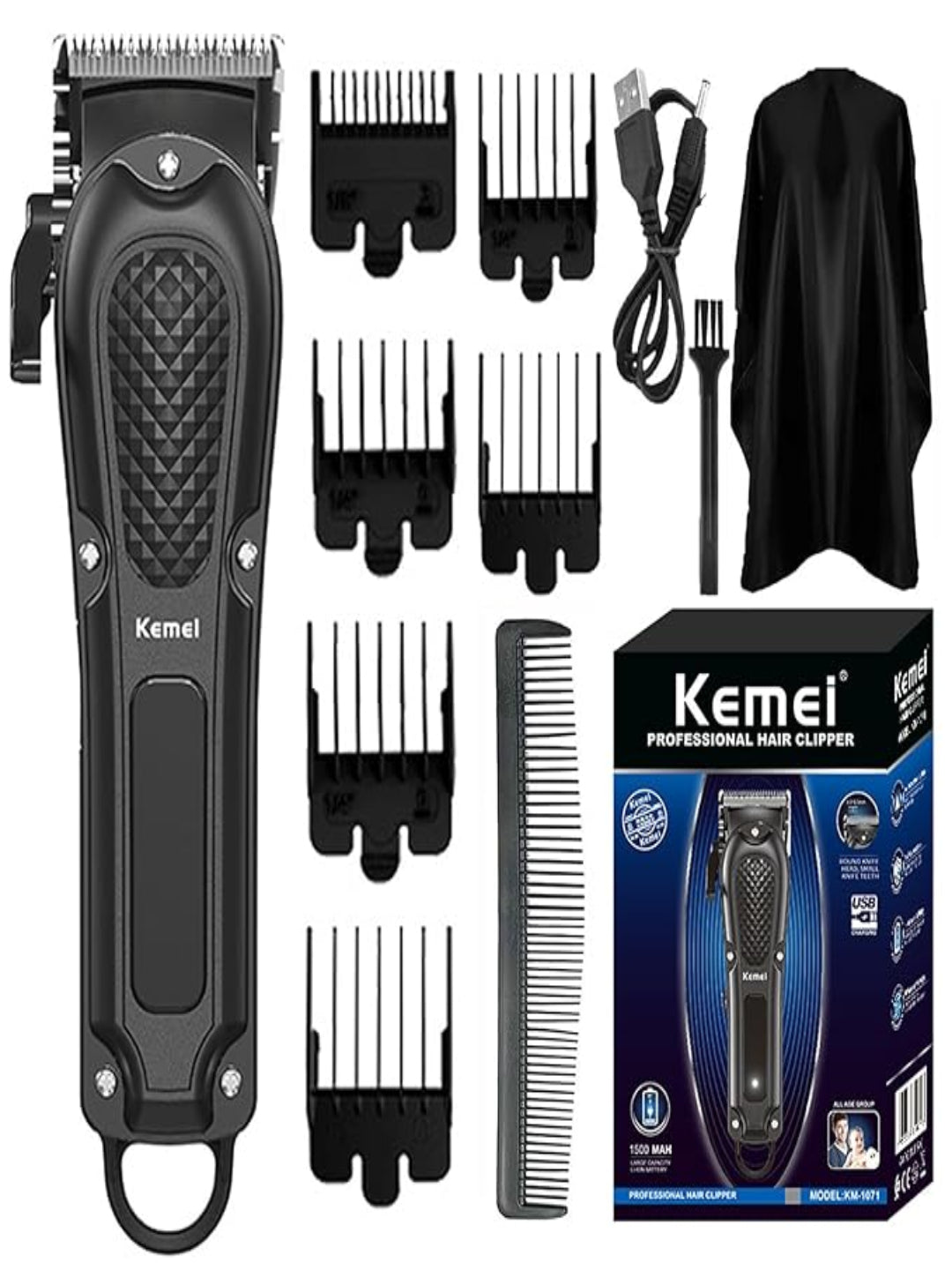 KMPG1071 Hair Clippers for Men Professional Cordless Trimmer Black