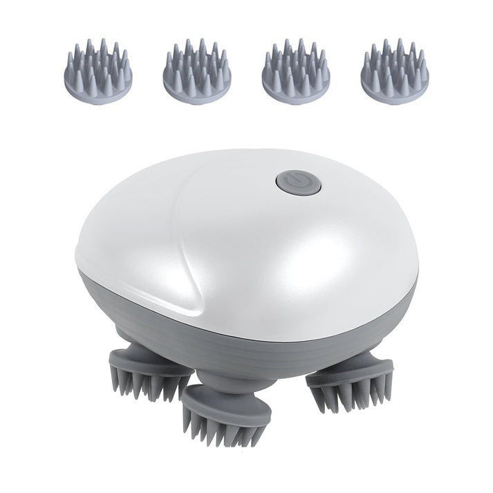 basics IND, Rechargeable Scalp & Head Massager – Improve Blood Flow, Reduce Stress & Headaches Naturally, Promote Sleep & Hair Growth | 96 Silicon Kneading Points Detachable Head & Waterproof