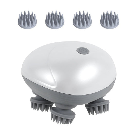 basics IND, Rechargeable Scalp & Head Massager – Improve Blood Flow, Reduce Stress & Headaches Naturally, Promote Sleep & Hair Growth | 96 Silicon Kneading Points Detachable Head & Waterproof