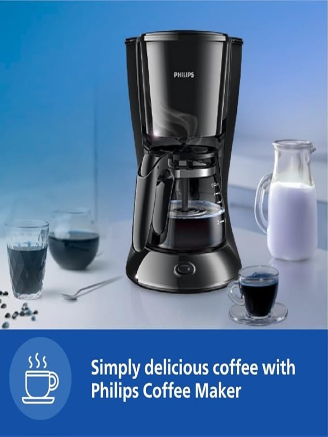 Philips Drip Coffee Maker HD7432/20, 0.6 L, Ideal for 2-7 cups, 750W, Black, Medium