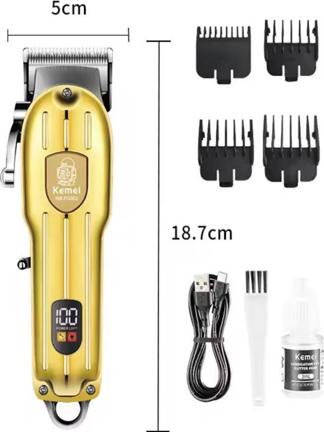 KMPG802 USB Rechargeable Metal Body Hair Clipper