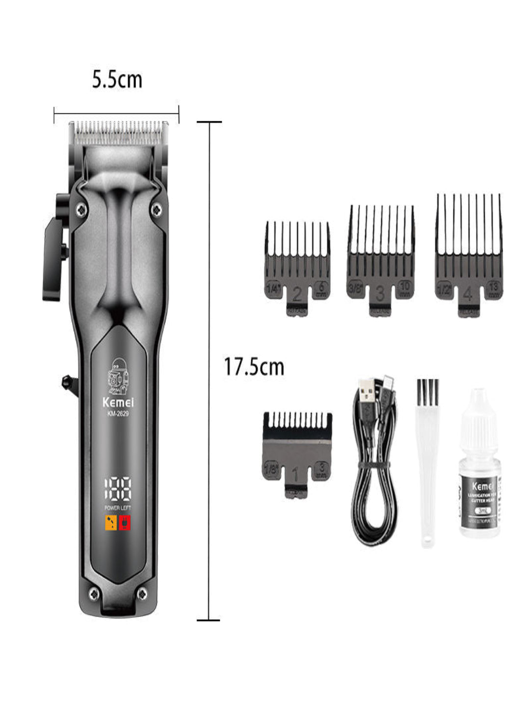 KM2629 New Design Cordless Hair Trimmer Digital Display