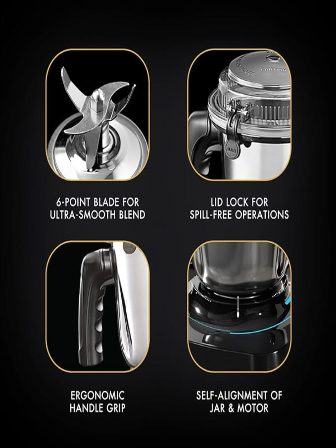 Sujata MG01 Mixer Grinder|1000 Watts Double Ball Bearing Motor|25000 RPM| Non-Stop 90 Mins Running|3 Jars including 1750ml Blender, 1000ml Grinder, 500ml Chutney Jar| (Black)