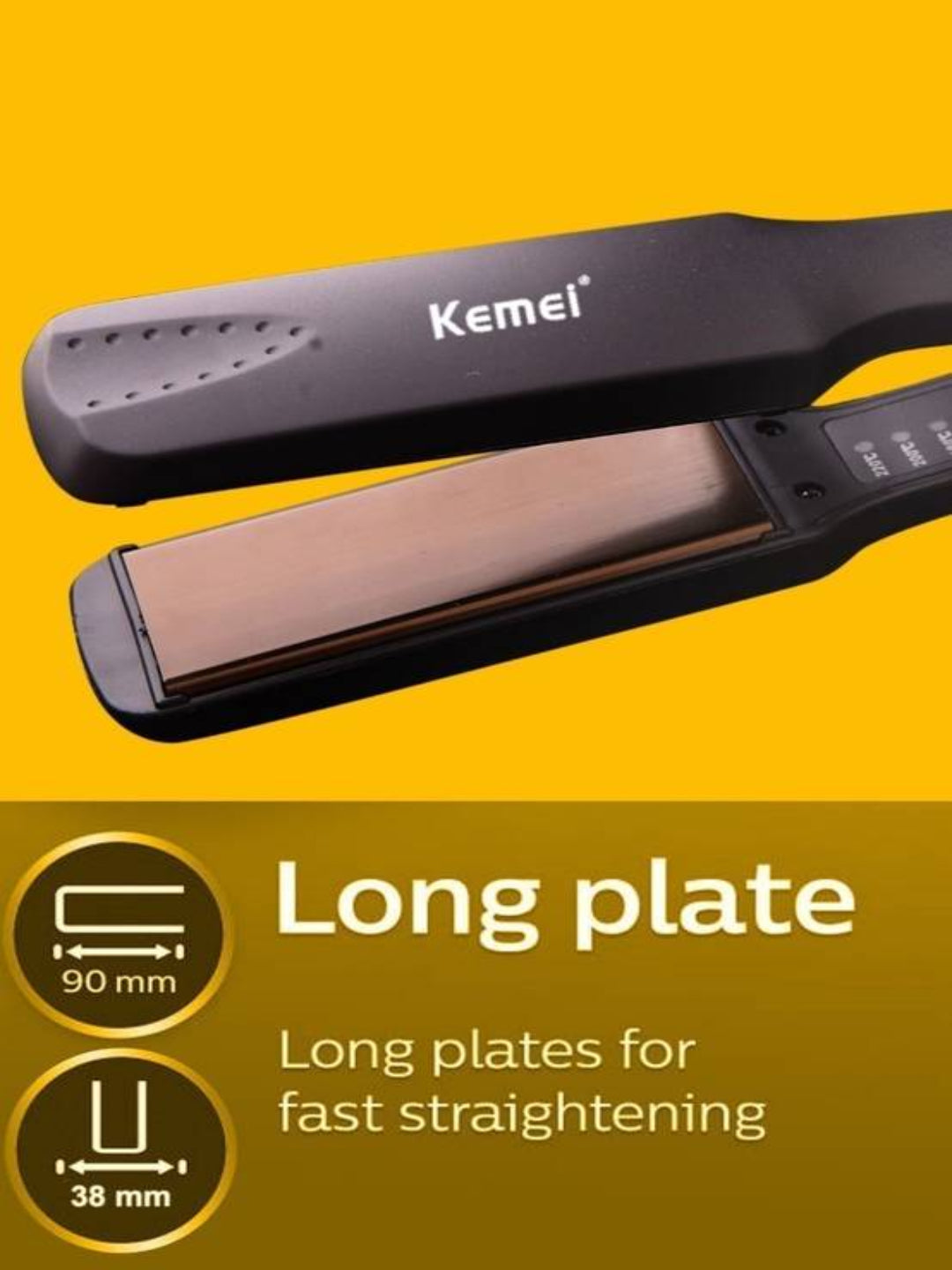 Kemei Original Km-329 Professional Hair Styling Iron Hair Straightener With 4 Temperature Control Mode Hair Care Tool (Multicolour)