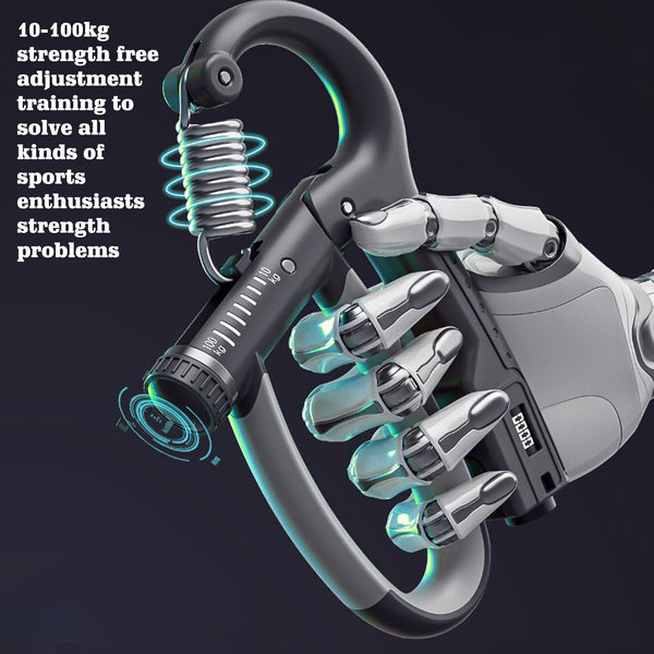 Basics IND, Adjustable Hand Grip Strengthener with Digital Counter Boost Your Forearm, Wrist & Hand Strength with Customizable Resistance - 10 to 100Kgs