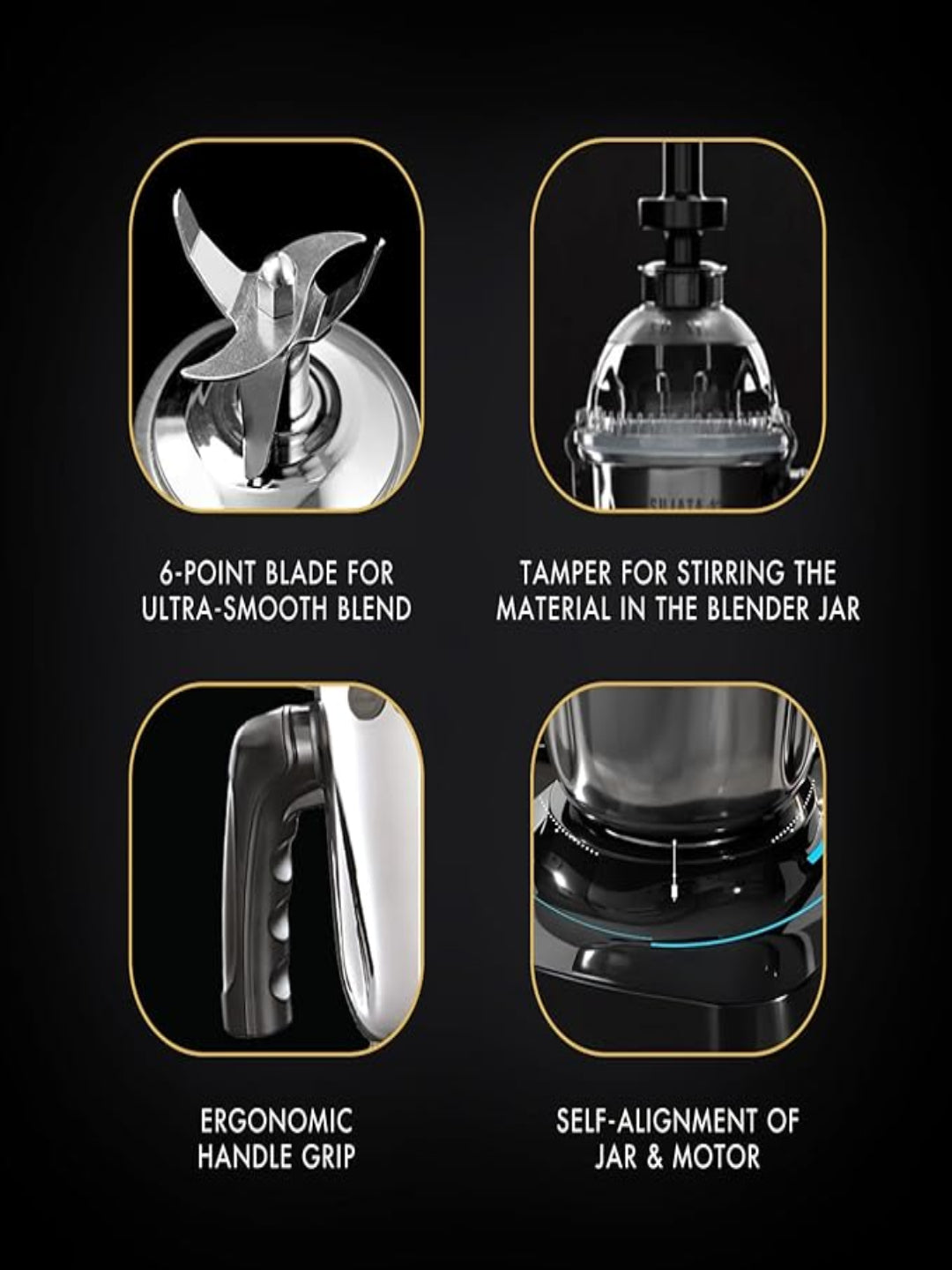 Sujata MG02 Mixer Grinder|1000 Watts Double Ball Bearing Motor|25000 RPM|Non-Stop 90 Mins Running|3 Food Grade Steel Jars including 1500ml Multipurpose, 1000ml Grinder, 500ml Chutney Jar| (Black)
