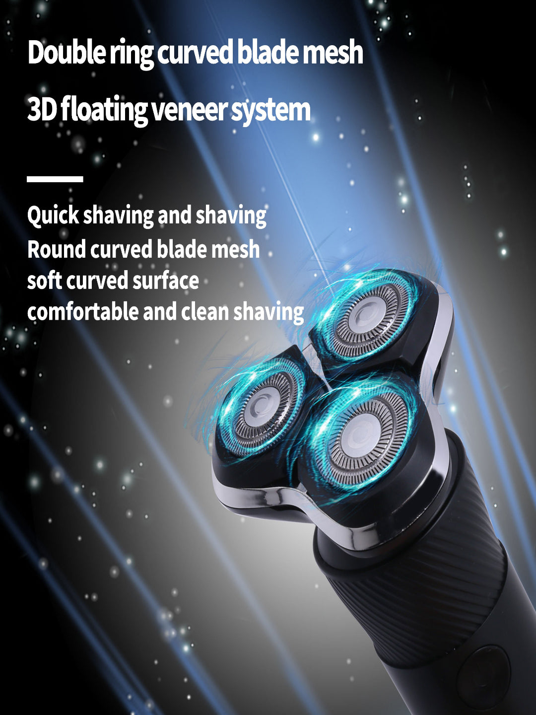 KMT85 3D Triple Floating Heads Blades Trimmer