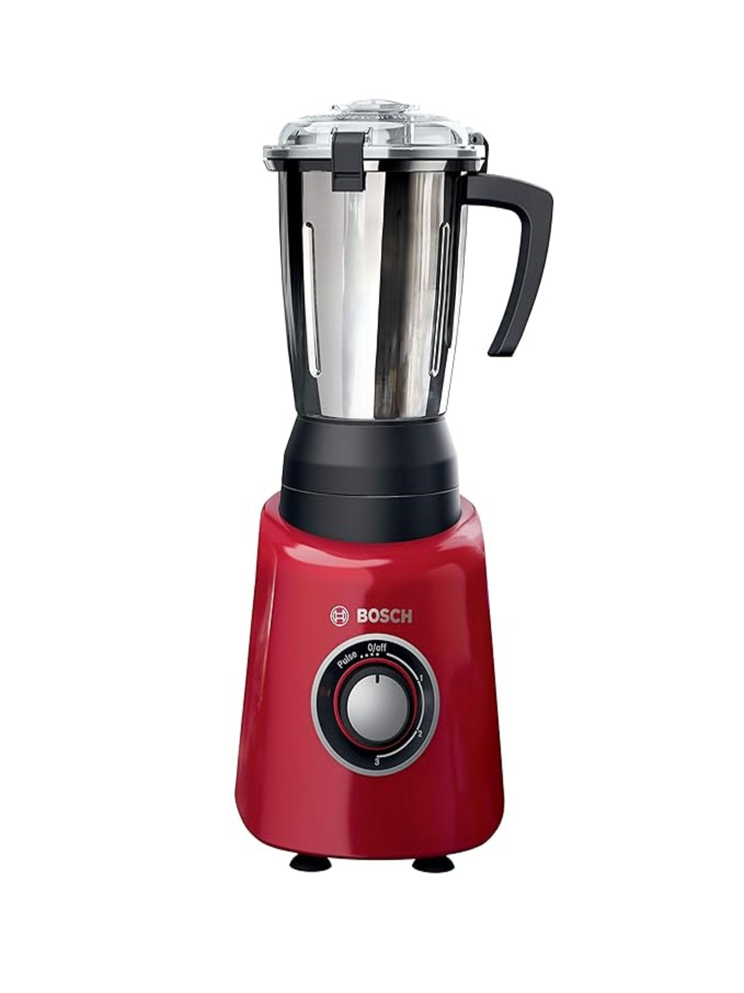 Bosch Plastic Truemixx Radiance Mixer Grinder 600 Watt, 3 Jars - MGM4334RIN, Red