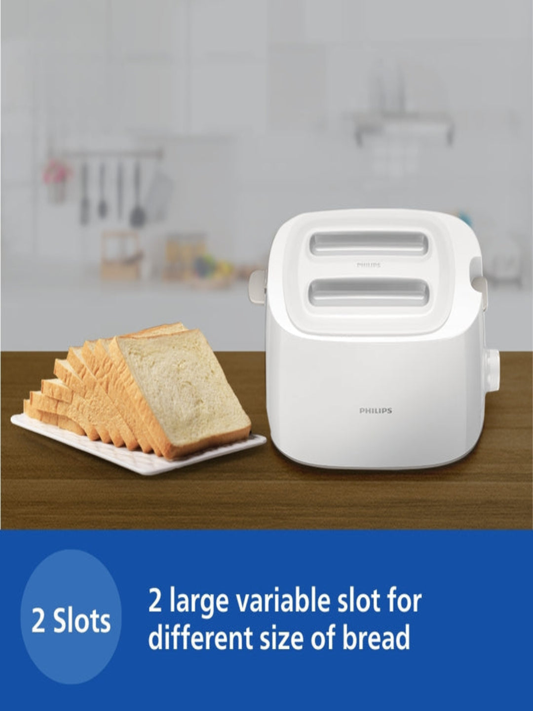 Philips Two Slice Pop Up Toaster with Bun Warmer - HD2582/00