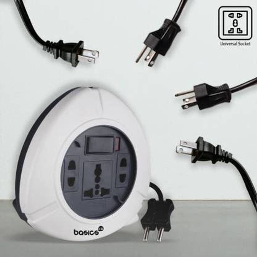 Basics IND Orbit 2 Pin 3 Socket Extension Boards  (Multicolor, 5 m)