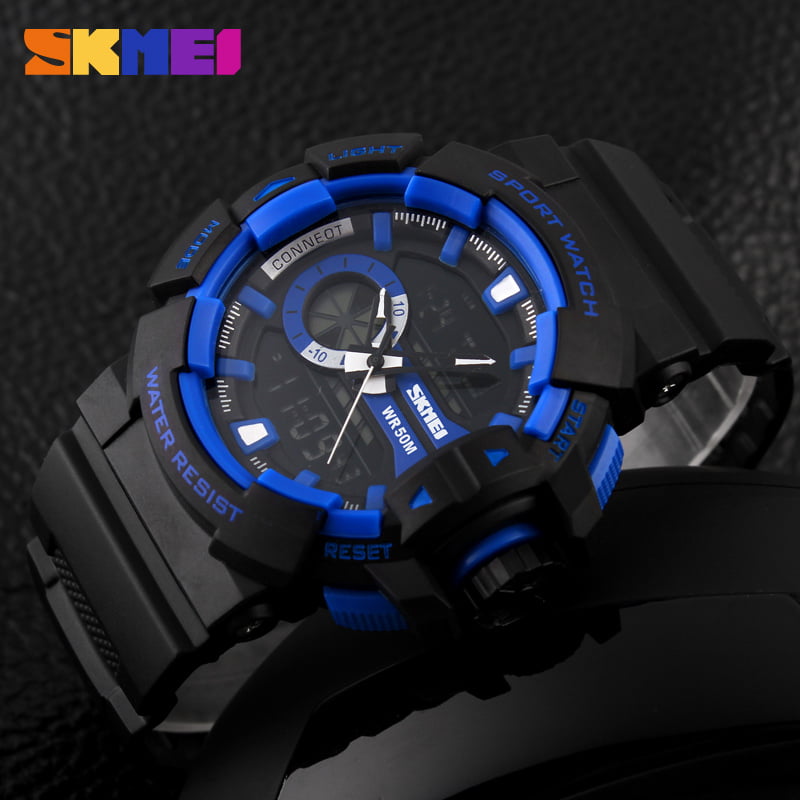 Skmei Men Black Dial & Black Straps Analogue and Digital Chronograph Watch 1117-BL