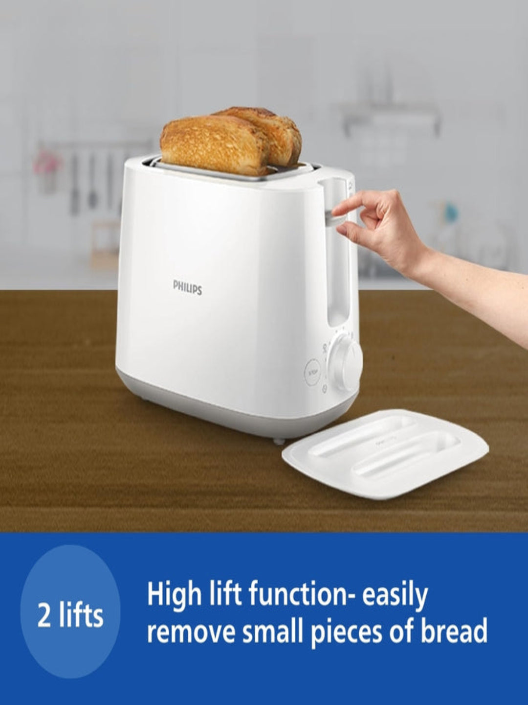 Philips Two Slice Pop Up Toaster with Bun Warmer - HD2582/00