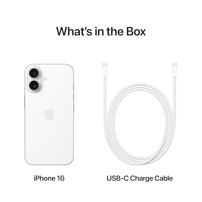 iPhone 16 128 GB: 5G Mobile Phone with Camera Control, A18 Chip and a Big Boost in Battery Life. Works with AirPods; White
