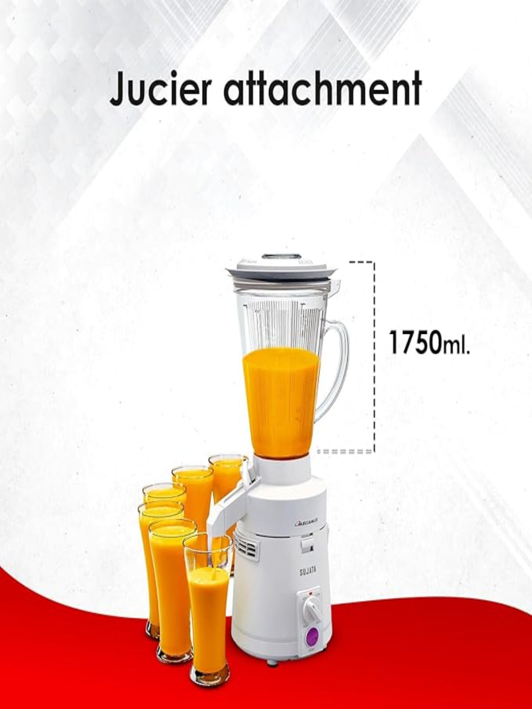 Sujata Megamix 900 Watts Mixer Blender | 22000 Rotations Per Min | 90 Minutes Continuous Running | Versatile Jar 1750 ml