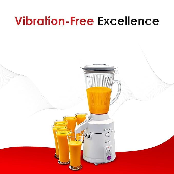 Sujata Megamix 900 Watts Mixer Blender | 22000 Rotations Per Min | 90 Minutes Continuous Running | Versatile Jar 1750 ml