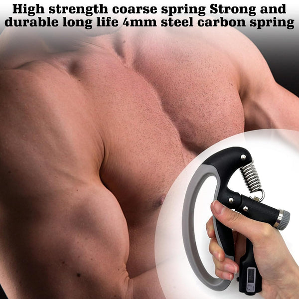 Basics IND, Adjustable Hand Grip Strengthener with Digital Counter Boost Your Forearm, Wrist & Hand Strength with Customizable Resistance - 10 to 100Kgs