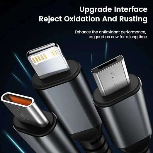 Basics IND 3-in-1 Cable 1 m TRANS3IN1-CBLE  (Compatible with Charging Phones, Black)