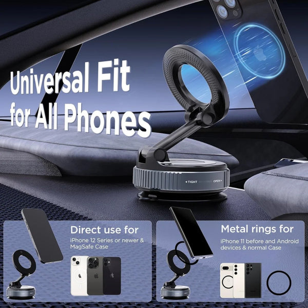 basics IND, Universal Magnetic Mount for All Smartphones – Stick Anywhere | Drive Hands-Free with Ultra Strong Magnetic Phone Holder