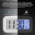 Basics IND ,Digital Clock Smart Alarm with Date & Indoor Temperature Battery Operated, Snooze Model,12/24H Display Night-Light for Bedrooms Heavy Sleepers, Students (White Clock)