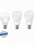Philips Set Of 3 16W & 9W B22 Round LED Bulb
